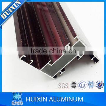 wood finish aluminum glass frame extrusion profile