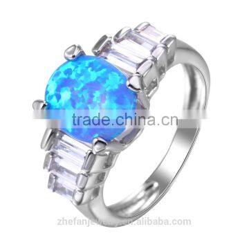 new design white gold plated opal ring jewelry