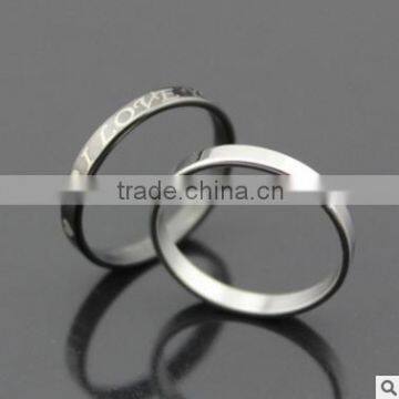 titanium steel lovers i love you classics black white couple rings