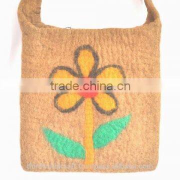 Flower Design Felt Bag