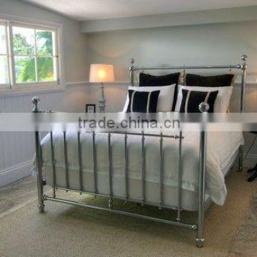 Elegant design chrome double bed