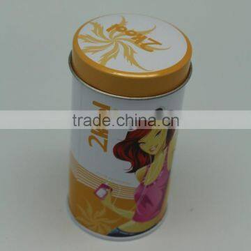 Round cylindric metal empty coffee jar