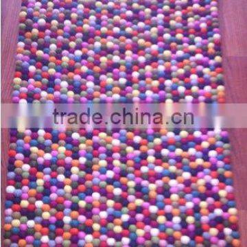 100% wool Felt/Rectangular felt ball mats/ 100% felt wool carpet/ Felt balls carpet