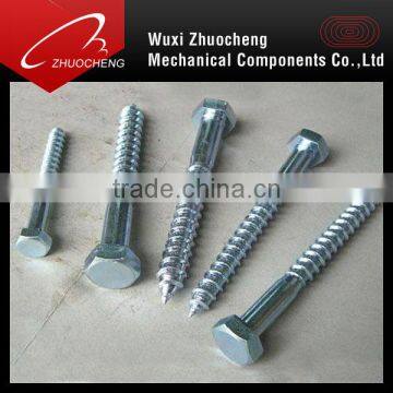 High quality DIN571 carbon steel hex head wood lag screws grade 4.8