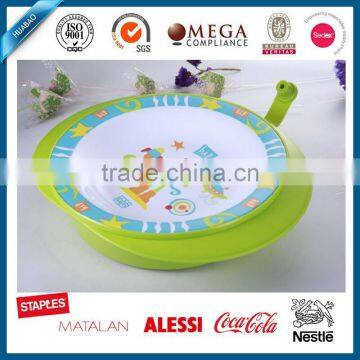 Blue Color 100% Melamine Plate With pp Underpan, Water Flooding Warmming Baby Bowl, Meal Prep Containers
