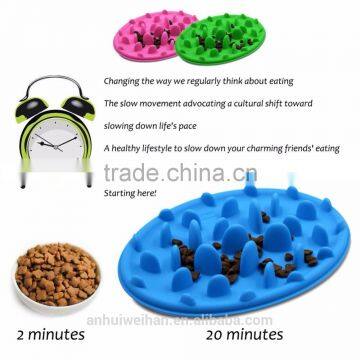 Newly design pet products food grade silicone slow feed dog bowl