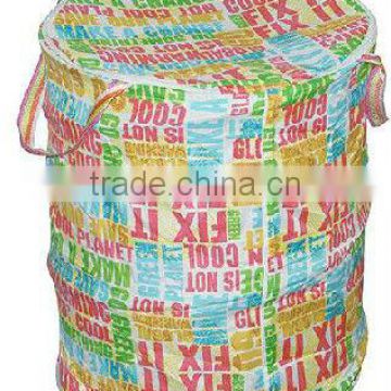 flower printed laundry pop up bag & basket