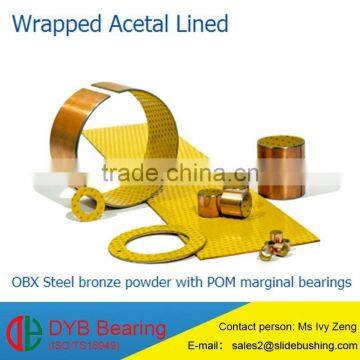 bronze DX sleeve bushing,SF-2 POM slide bushing,oil hole steel backing+POM oiless copper bearing bush