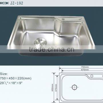 High Quality Single Bow Stainless Steel Kitchen Sink JZ-192 photo-2
