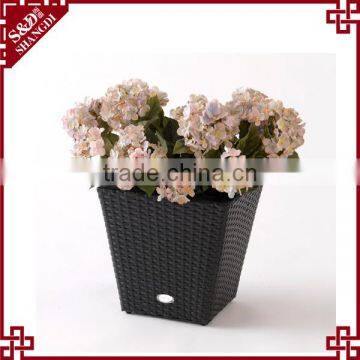 UV-resistant plastic rattan garden flower planter 2016 decorative plant pot