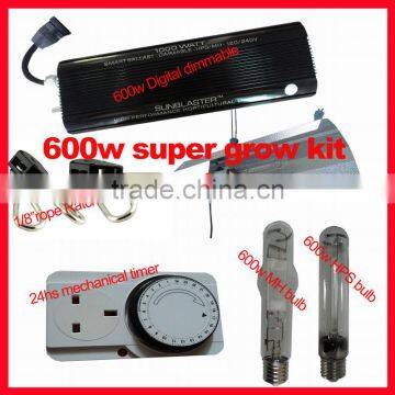 MH & HPS SUPER Twin Light Grow & Flower Kit. Digital Dimmable Ballast, Reflector Hood