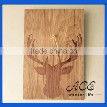 Personalized Buck Wooden Block Digital UV printing on wood Custom Wooden Poster Laser Deer Picture on Wall for Home Decoration