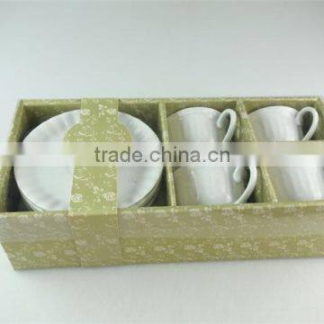 White Stock Lot for Sale Ceramic Tea / Coffee Cup & Saucer With Color Box 12 Pieces Set photo-2