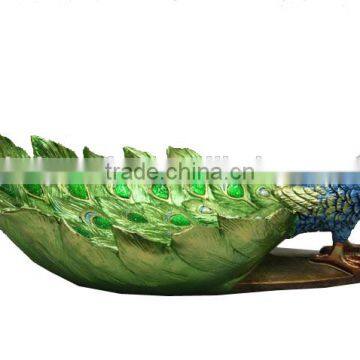 Polyresin Blue Peacock Home Decorations Gifts