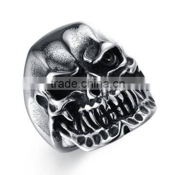 Punk Jewelry Vintage Titanium Silver Gothic Skull Biker Stainless Steel Mens Ring photo-6