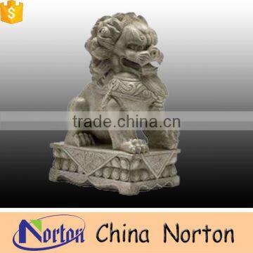 Chinese carved stone foo dog with base guard NTBM-L019Y