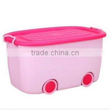 38L Small Size Hot Sale Waterproof Wheeling Plastic Toy Storage Box With Lid photo-2