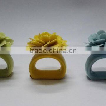Ceramic Flower Porcelain Flower Napkin Rings for Tableware photo-2