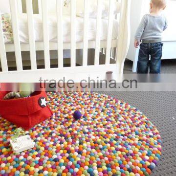 2017 Hot New Products Wholesale China Supplier Eco-friendly Baby Floor Mat Nepal Wool Felt Ball Rug Made in China photo-4
