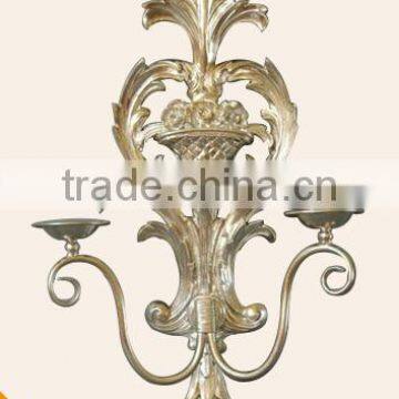 MW-0009-02 Silver hanging wall candle holder with metal