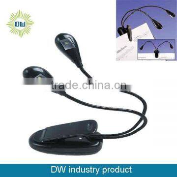 mini Flexible Head 2 LED Book Light With Clip