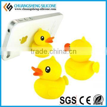 2016 new arrival duck shaped cell phone holders, mobile phone holder, silicone holder