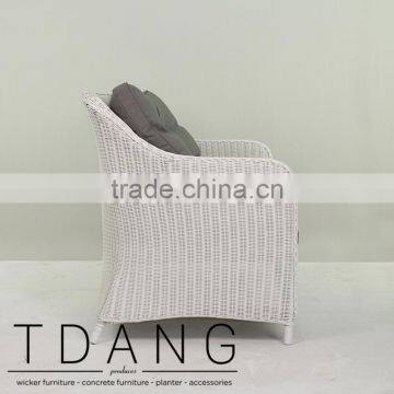 Flourish Hand-made Wicker Sofa - Contemporary White Rattan Furniture Garden Bench. photo-3