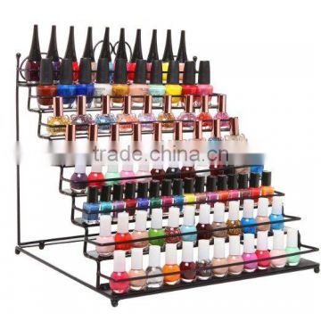 8 Tier Scrollwork Black Metal Nail Polish Rack(fits 80 Bottles)