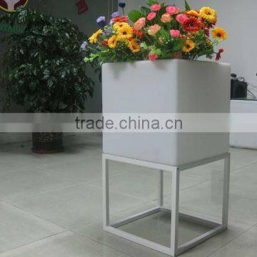 LED cube ice bucket, led cube flower pot with aluminous underframe