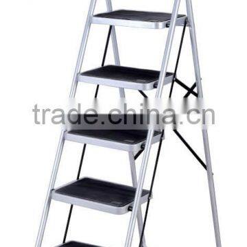 5 steps folding step ladder with safety rail