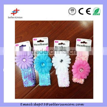 custom new design jeweled rubber hair bands