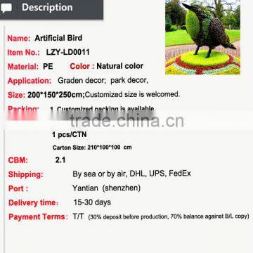 Wholesale New Product Milan Grass Topiary Animal for Garden Decoration photo-2