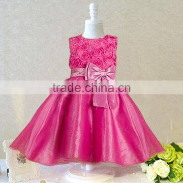 2015 New Arrival NOVA Fashion Cute Flowers Girls Dress Red Princess Tulle Dresses Children Clothes for Girls photo-4