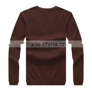 100% Fine Wool Men's Brown Pattern Knitwear Cardigan photo-2