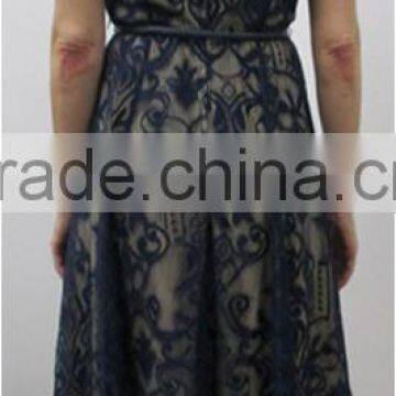 Cap Sleeve Lace With Belt Dress photo-2