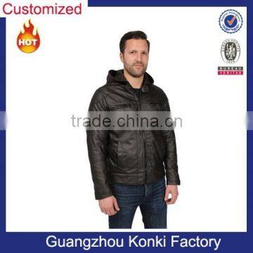 Men's Motorcycle Jacket With Attached Jersey Hood