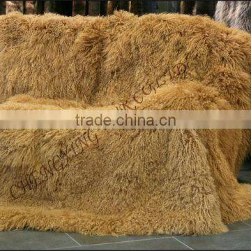 CX-D-23D 2016 New Winter Genuine Mongolian Lamb Fur Blanket Fur Rugs photo-2