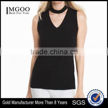 MGOO Gold Supplier Custom Latest Design In V Neck Tank Top Hotsale Women Net Tops