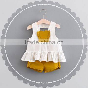 Baby Girl Clothes Summer Outfit Plaid Sleeveless Top Dark Green Shorts Plus Size Children Wear Oem Service photo-5