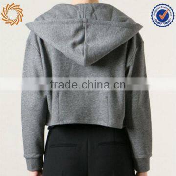 Women's Winter Plain Hoodies Crop Top Sweater Zipper up Hoodies photo-3