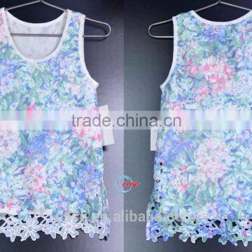 Latest Fashion Chiffon Blouse Design White Sleeveless Tank Tops Women