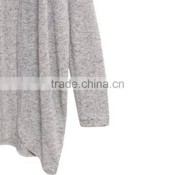 Cocoon Neckline no Button Draped Acrylic Plain Ladies Open Front Cardigan photo-3