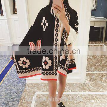 Luxury Brand Scarf Women 2016 Winter Faux Cashmere Scarf Soft Double Sided Dancing Girl Scarf photo-5