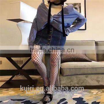 WS-8 2017 Hot Selling Women's Long Sexy Fishnet Stockings Fish Net Pantyhose Mesh Stockings Lingerie Skin Thigh High Stocking