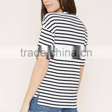 Custom Women's Casual Stripe T-shirts photo-2