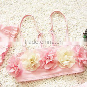 S31357W New Style Summer Wear Girls Flower Appliqued Swimming Suits photo-2