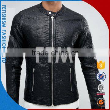 Men's Casual Black Jacket Collar Young Men PU Slim Long Sleeved Neat Locomotive Leather Coat photo-5