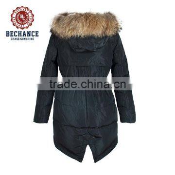 Womens Faux Fur Coat Long Down Coat With Fur photo-3