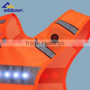 EN471 Class 3 Yellow Walking Reflective Safety Vest With LED photo-4