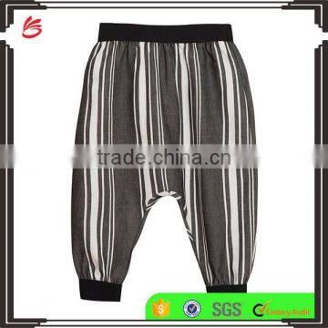 Wholesale Children's clothes organic baby pants Kids Striped Trousers Black boys jogger pants